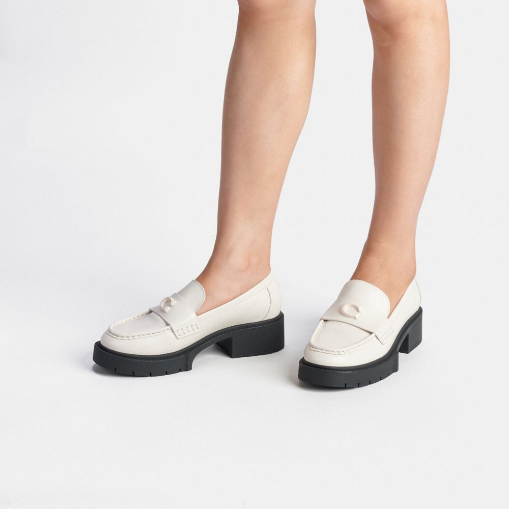 Coach Leah Loafer Leather/Chalk | COH865774