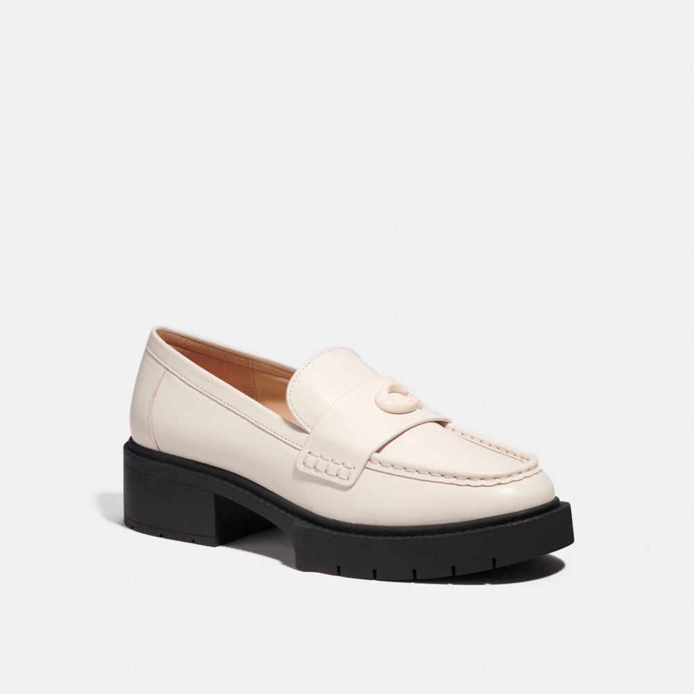 Coach Leah Loafer Leather/Chalk | COH865774
