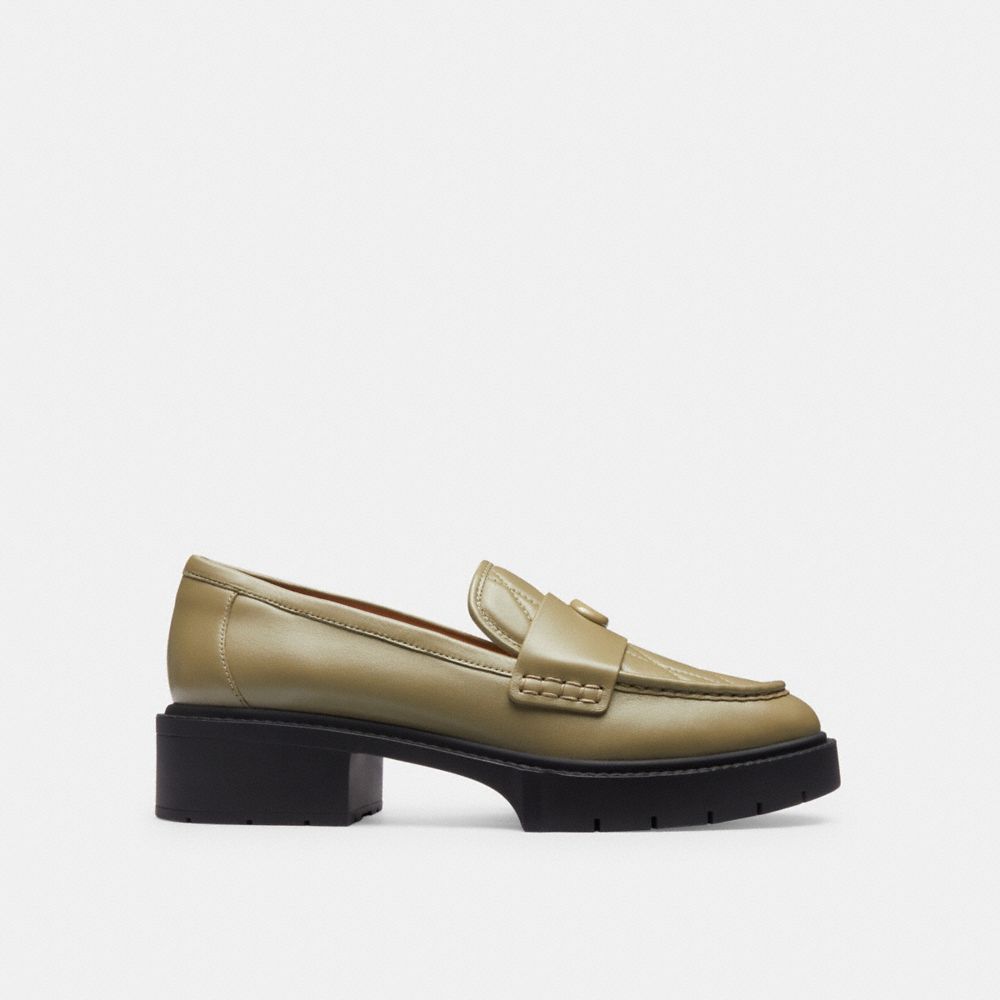 Coach Leah Loafer With Quilting Leather/Moss | COH865775