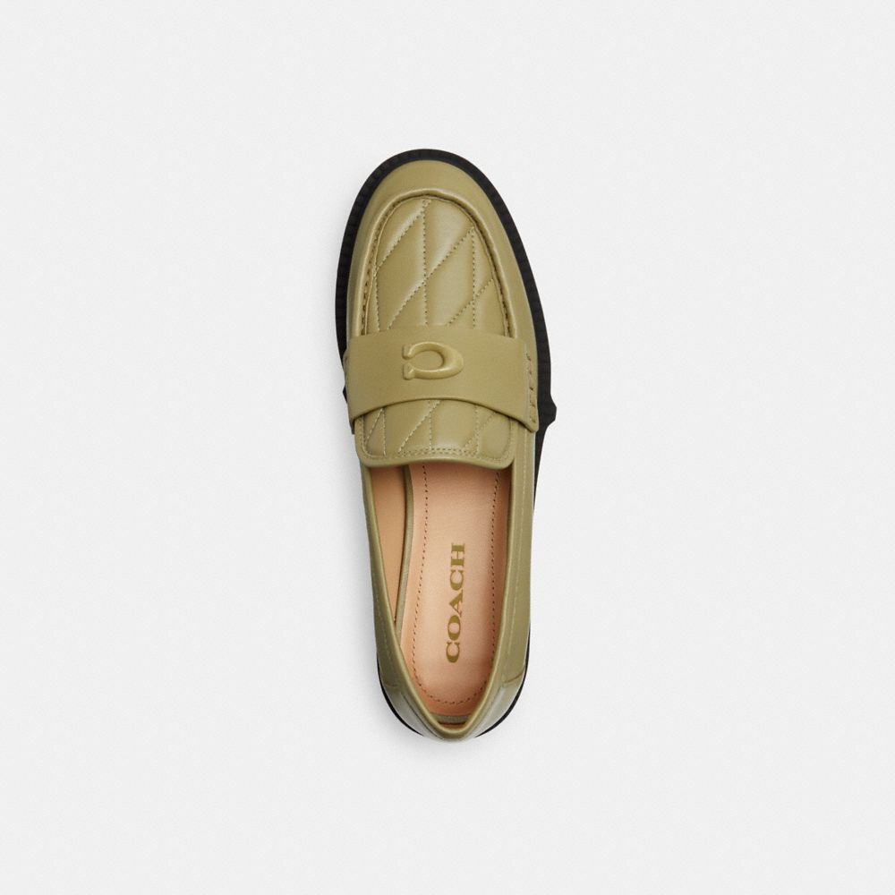 Coach Leah Loafer With Quilting Leather/Moss | COH865775