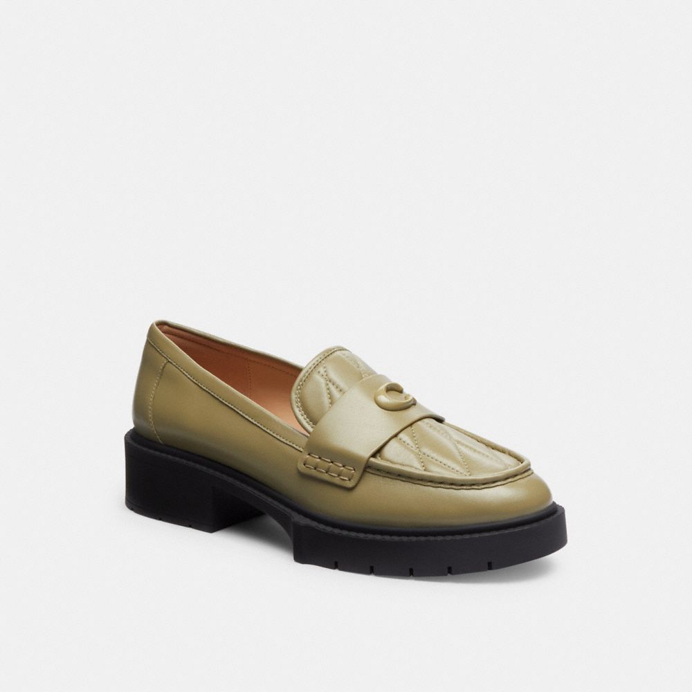 Coach Leah Loafer With Quilting Leather/Moss | COH865775