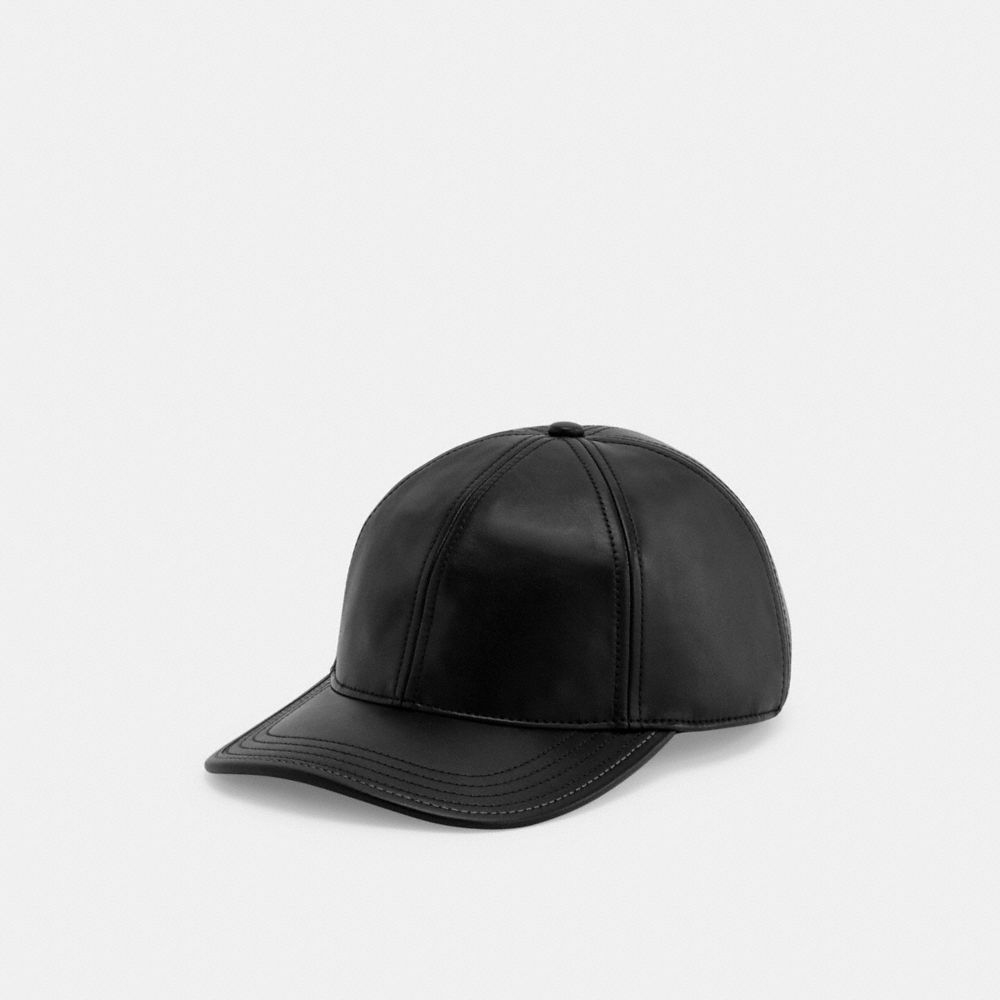 Coach Leather Baseball Hat Black | COH866415