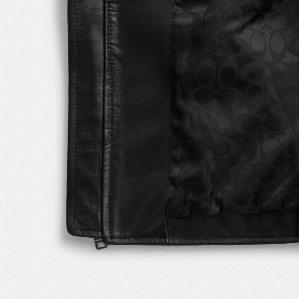 Coach Leather Racer Black | COH866858