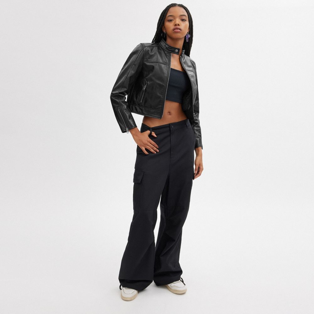 Coach Leather Racing Jacket Black | COH865928