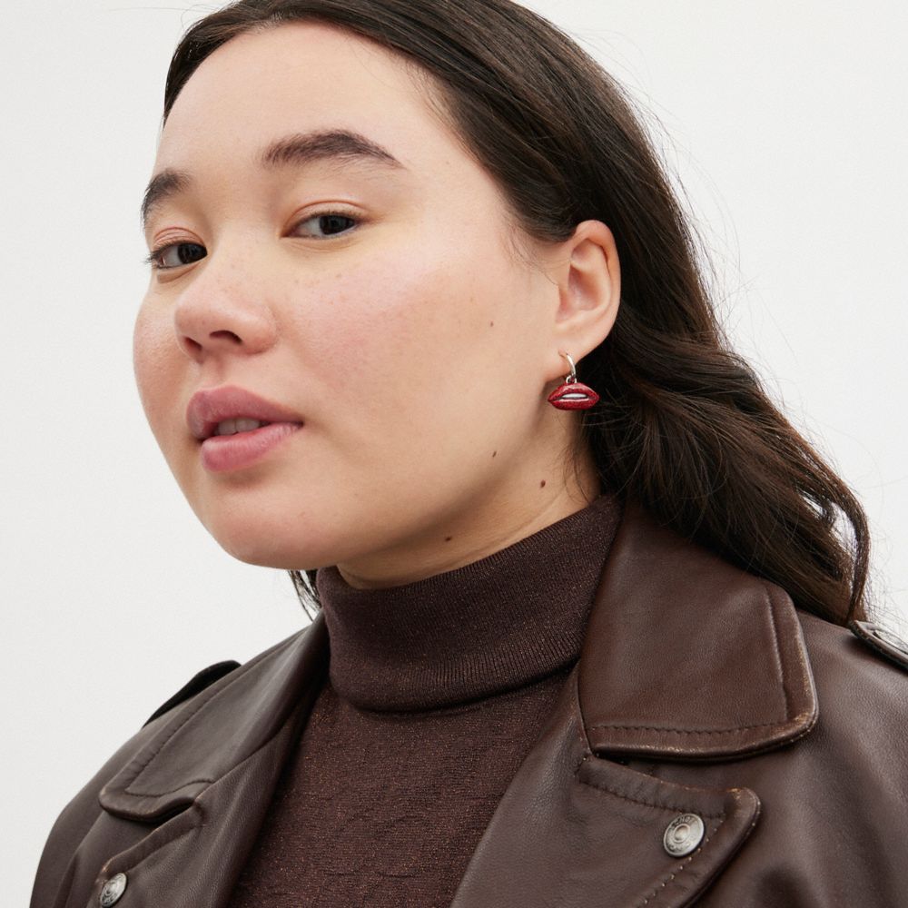 Coach Lollipop And Lips Mismatch Earrings Silver/Multi | COH866113