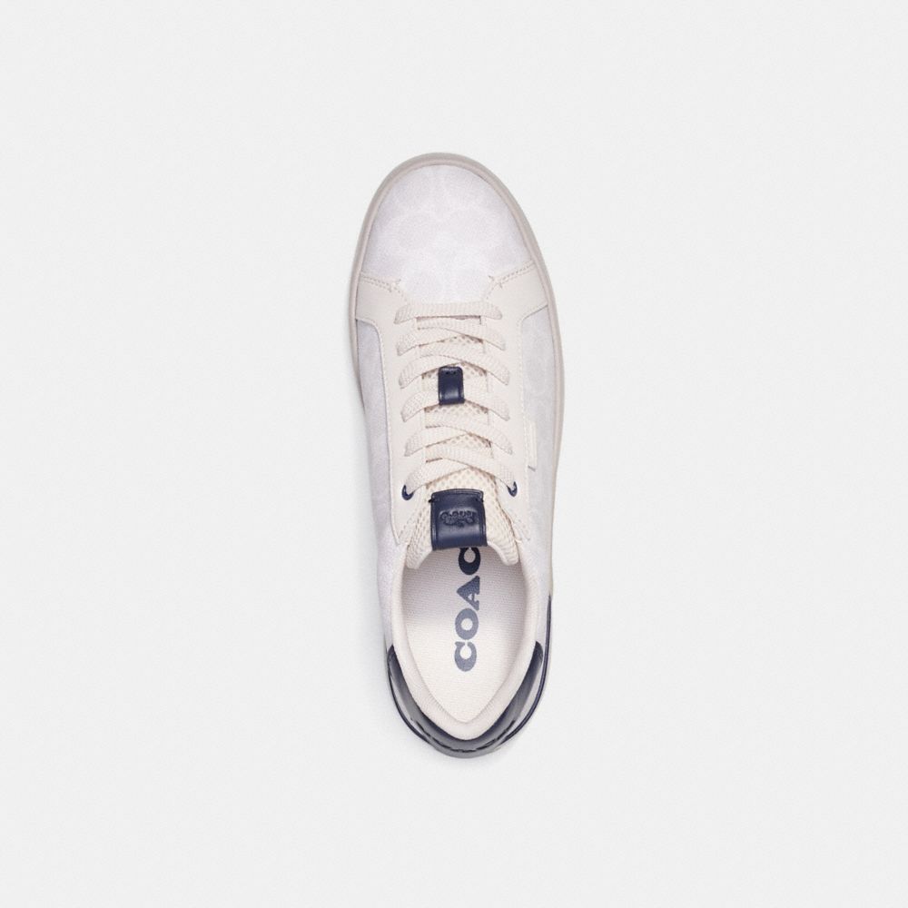 Coach Lowline Low Top Sneaker In Signature Canvas Chalk Cobalt | COH866780