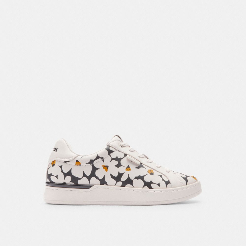 Coach Lowline Low Top Sneaker With Floral Print Chalk Multi | COH865834