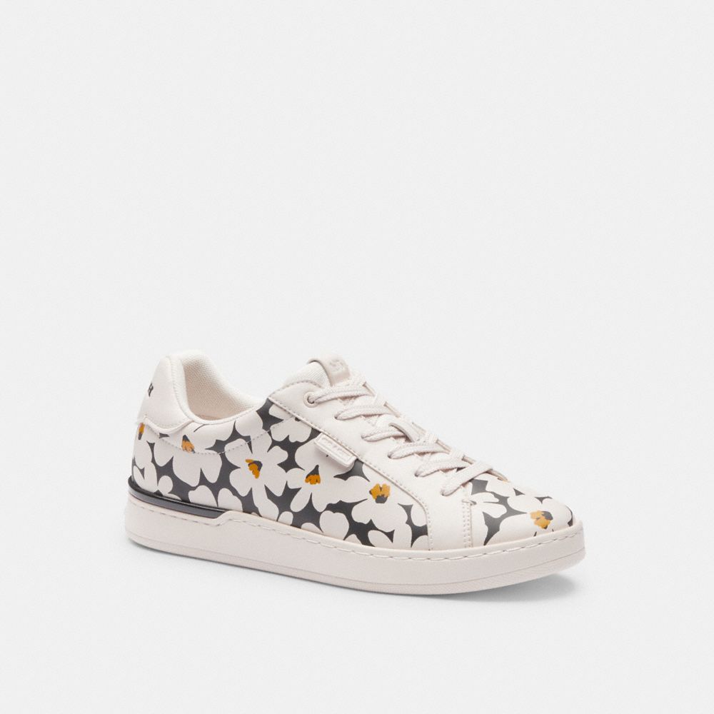 Coach Lowline Low Top Sneaker With Floral Print Chalk Multi | COH865834