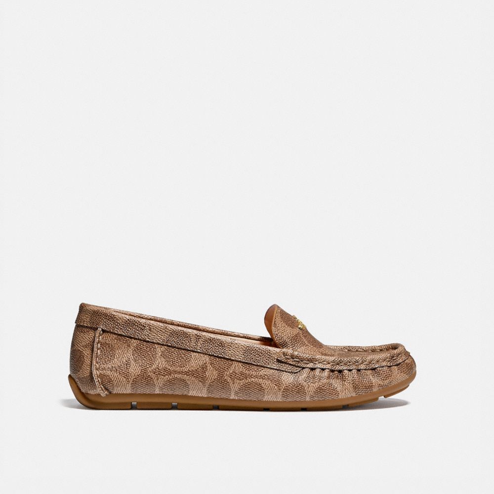 Coach Marley Driver Signature Coated Canvas/Leather/Tan | COH865782