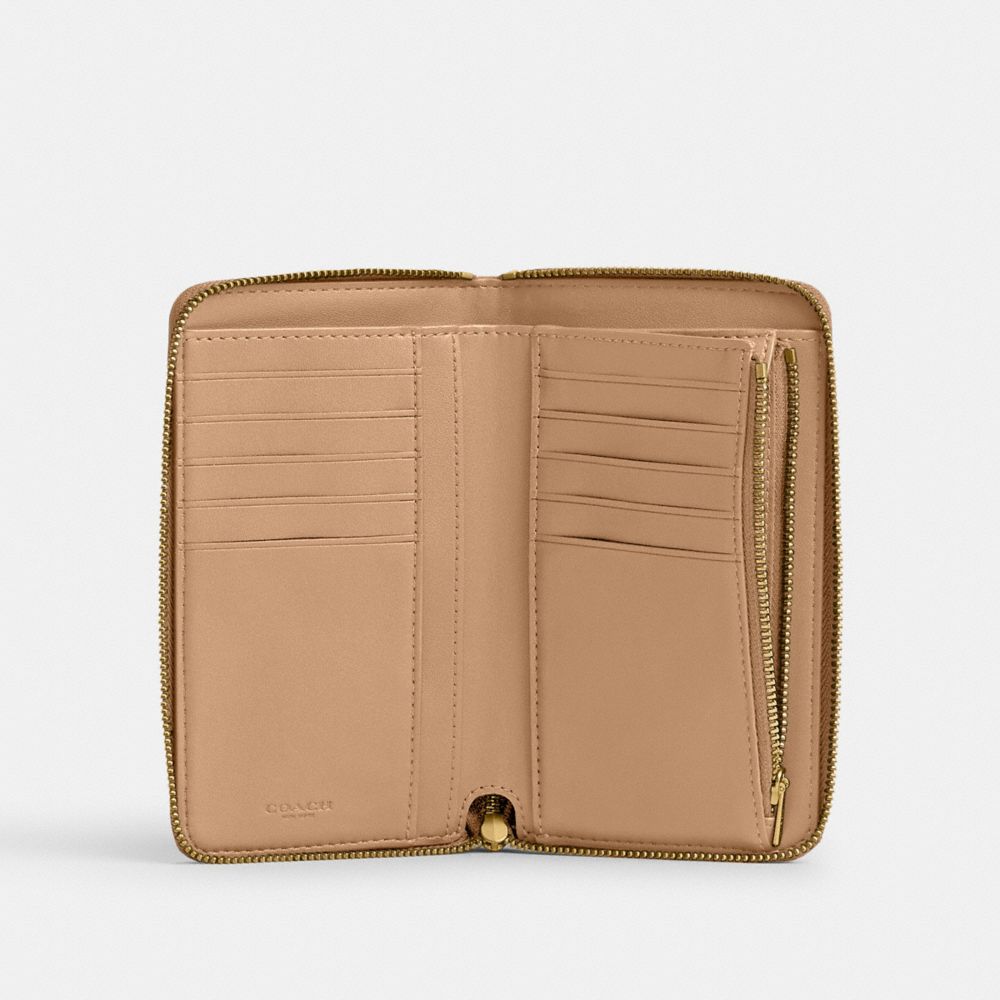 Coach Medium Zip Around Wallet Silver/Buff | COH865505
