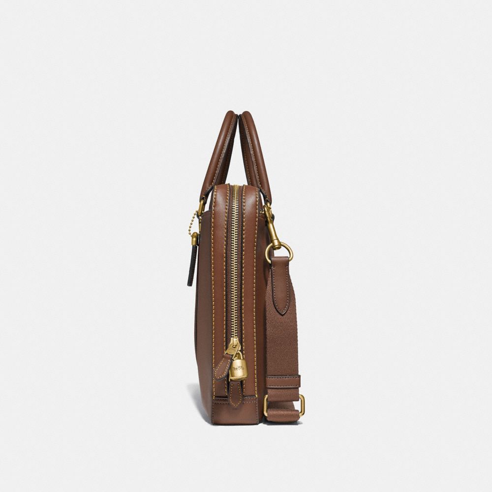 Coach Metropolitan Slim Brief Brass/Saddle | COH866525