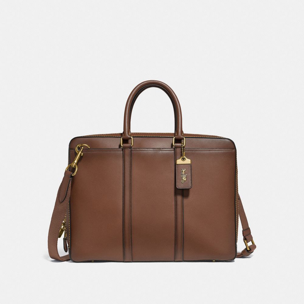 Coach Metropolitan Slim Brief Brass/Saddle | COH866525
