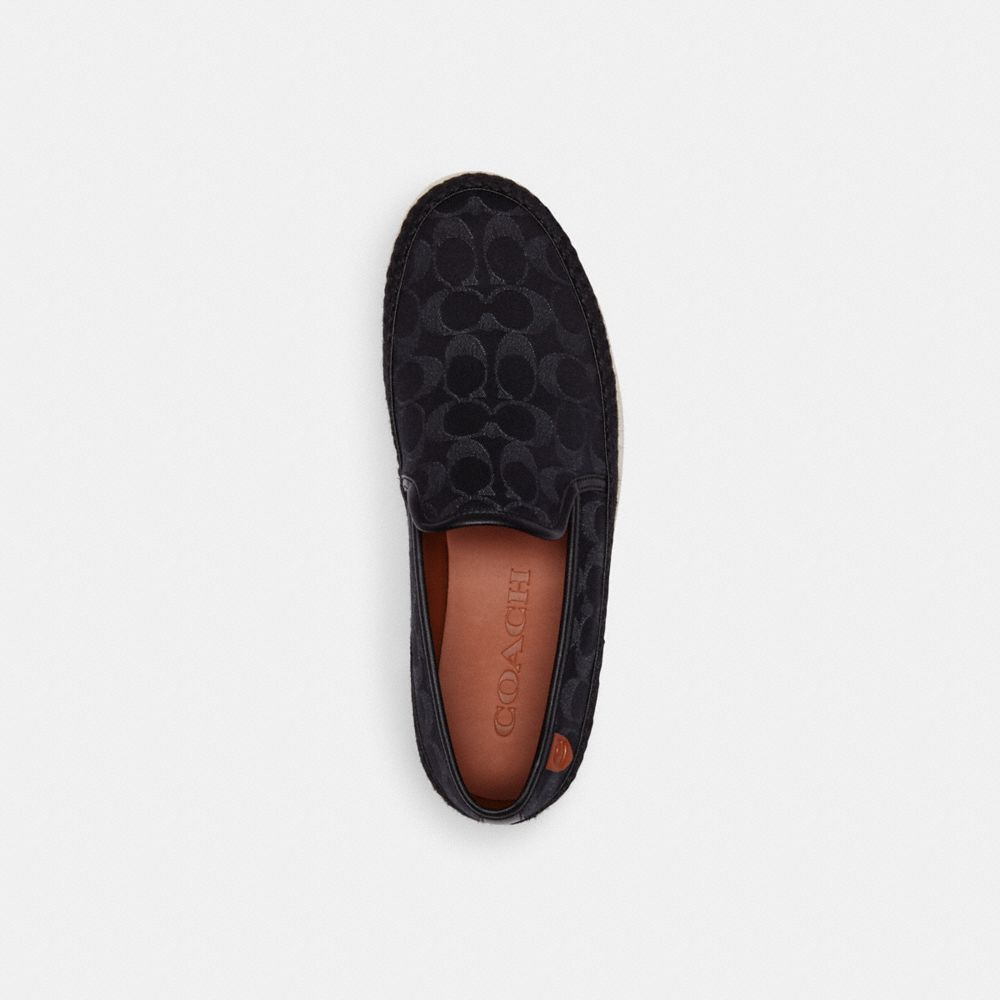 Coach Miles Espadrille In Signature Denim Black Denim | COH866837