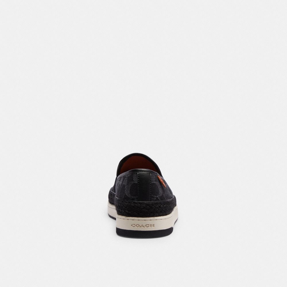 Coach Miles Espadrille In Signature Denim Black Denim | COH866837