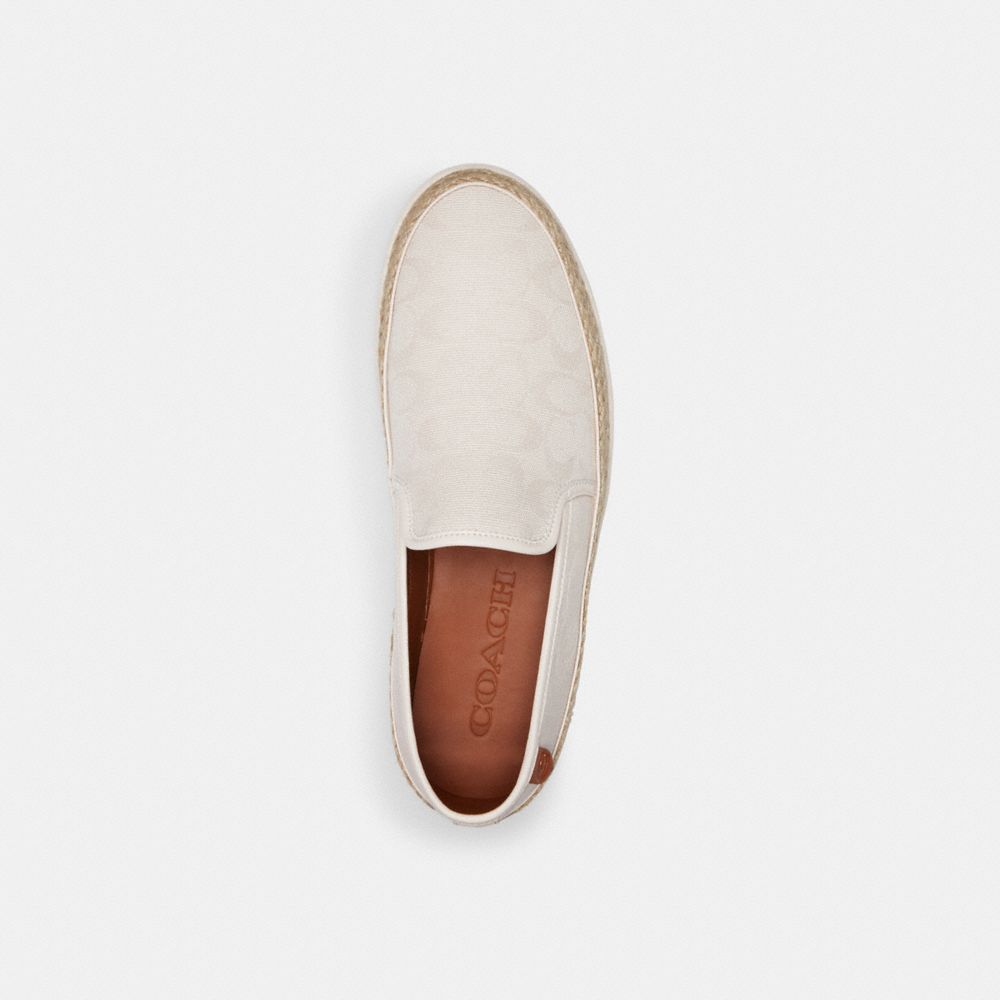 Coach Miles Espadrille In Signature Jacquard Chalk | COH866836