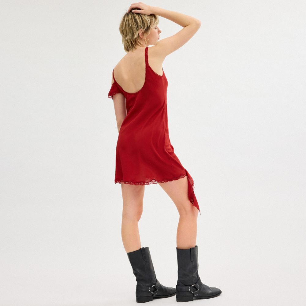 Coach Mini Ruffle Dress Red | COH866059