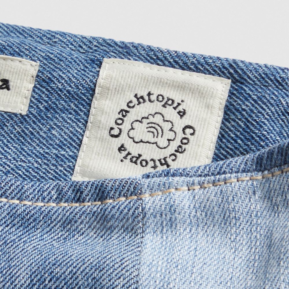 Coach Mini Skirt In Denim Checkerboard Denim Multi | COH866035