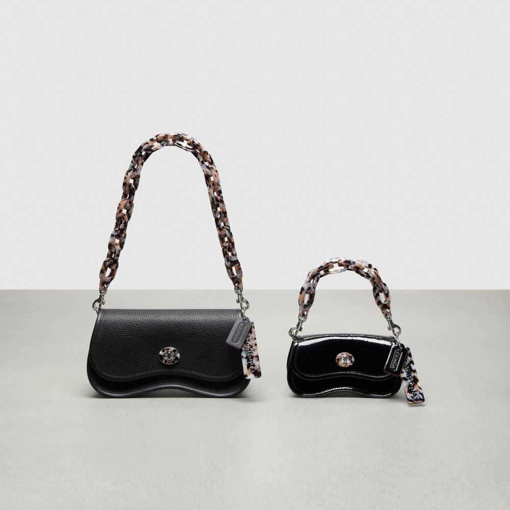 Coach Mini Wavy Dinky Bag With Crossbody Strap In Coachtopia Leather Coachtopia Leather/Black | COH865269