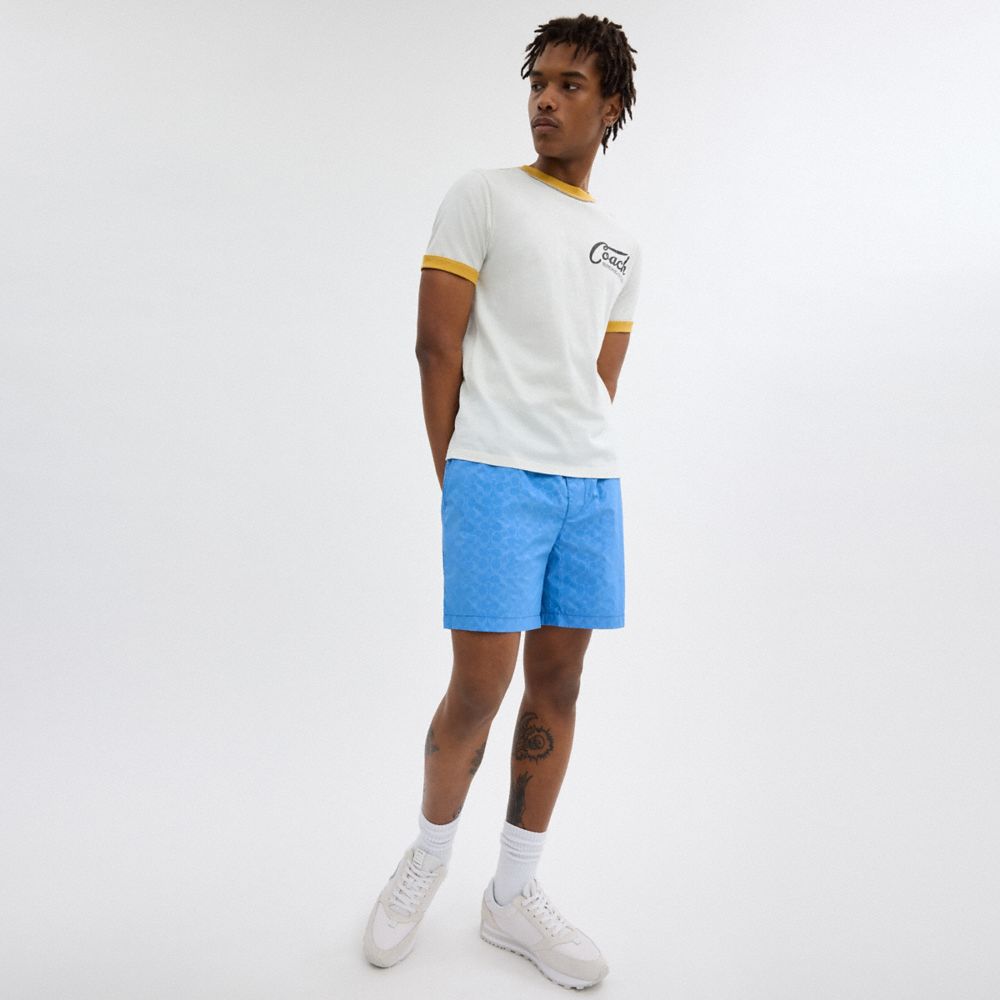 Coach Monochrome Shorts In Recycled Nylon Blue | COH866945