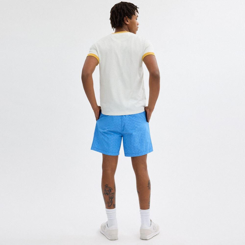 Coach Monochrome Shorts In Recycled Nylon Blue | COH866945