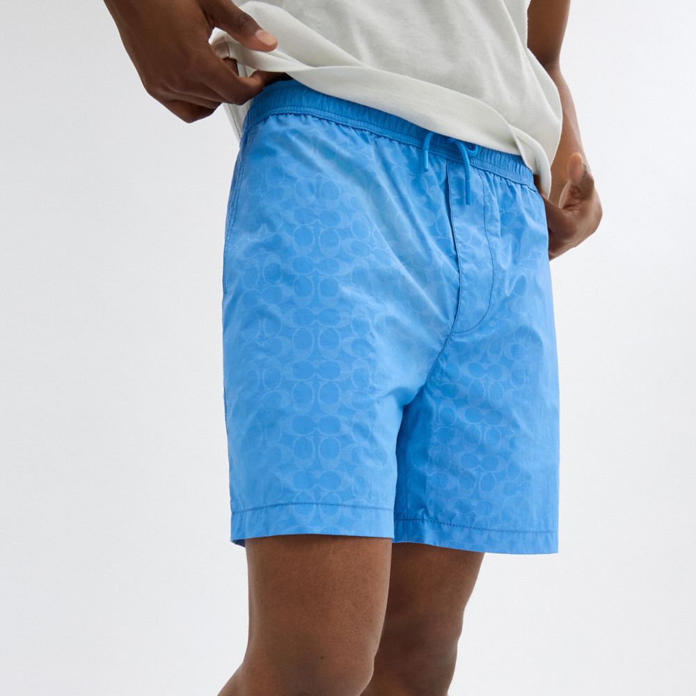 Coach Monochrome Shorts In Recycled Nylon Blue | COH866945