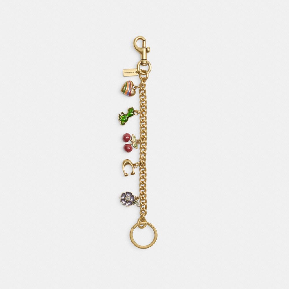 Coach Motif Chain Bag Charm Brass/Multi | COH866473