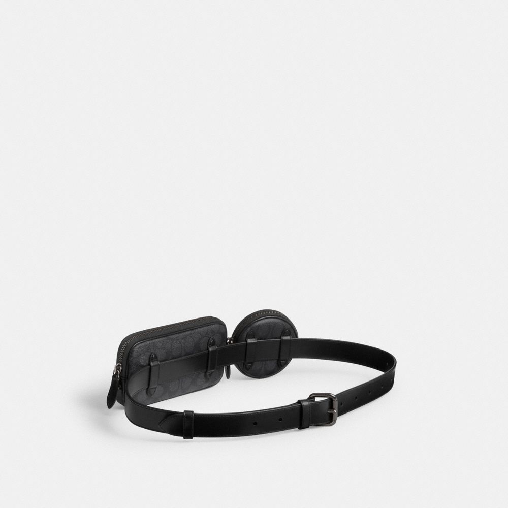 Coach Multi Pouch Belt Bag In Signature Canvas Charcoal | COH866682