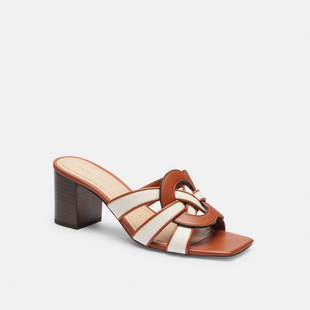 Coach Nikki Sandal Chalk Burnished Amber | COH865747