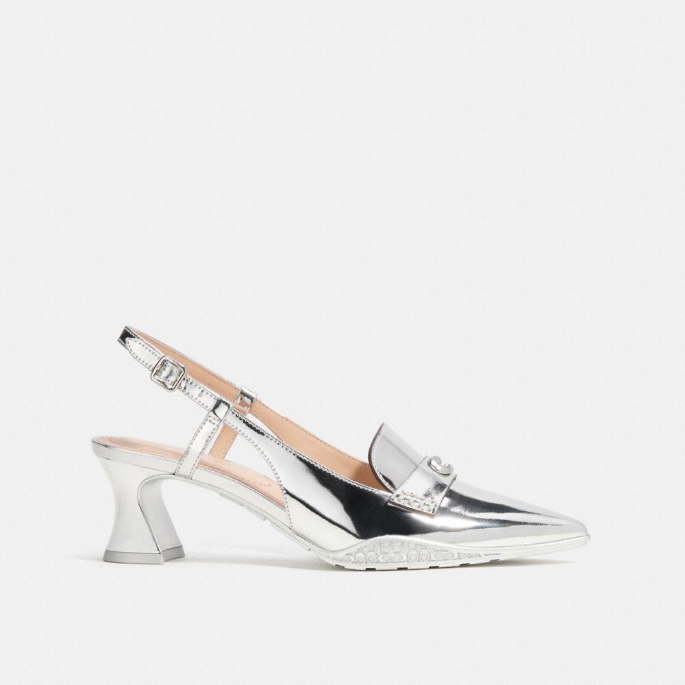 Coach Nikola Hybrid Slingback In Silver Metallic Silver | COH865743