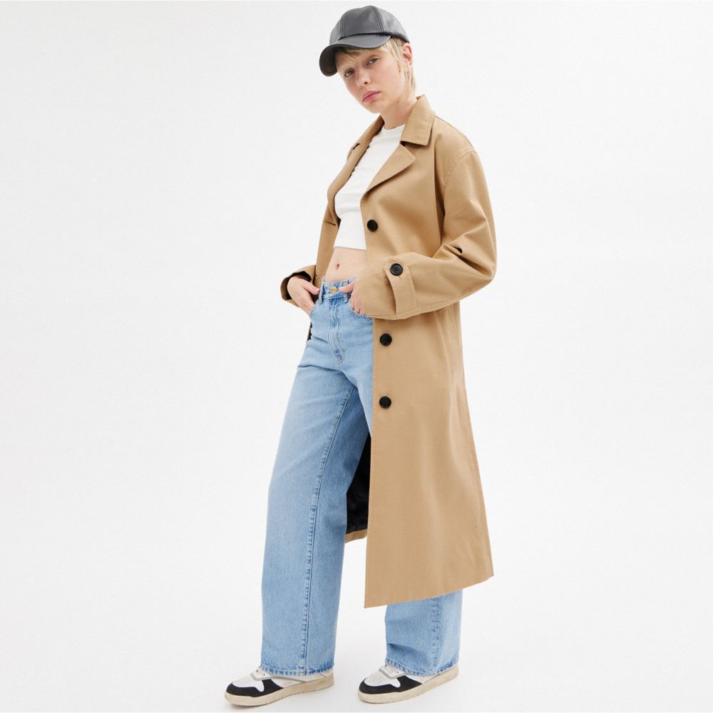 Coach Oversized Trench Coat Khaki | COH865917