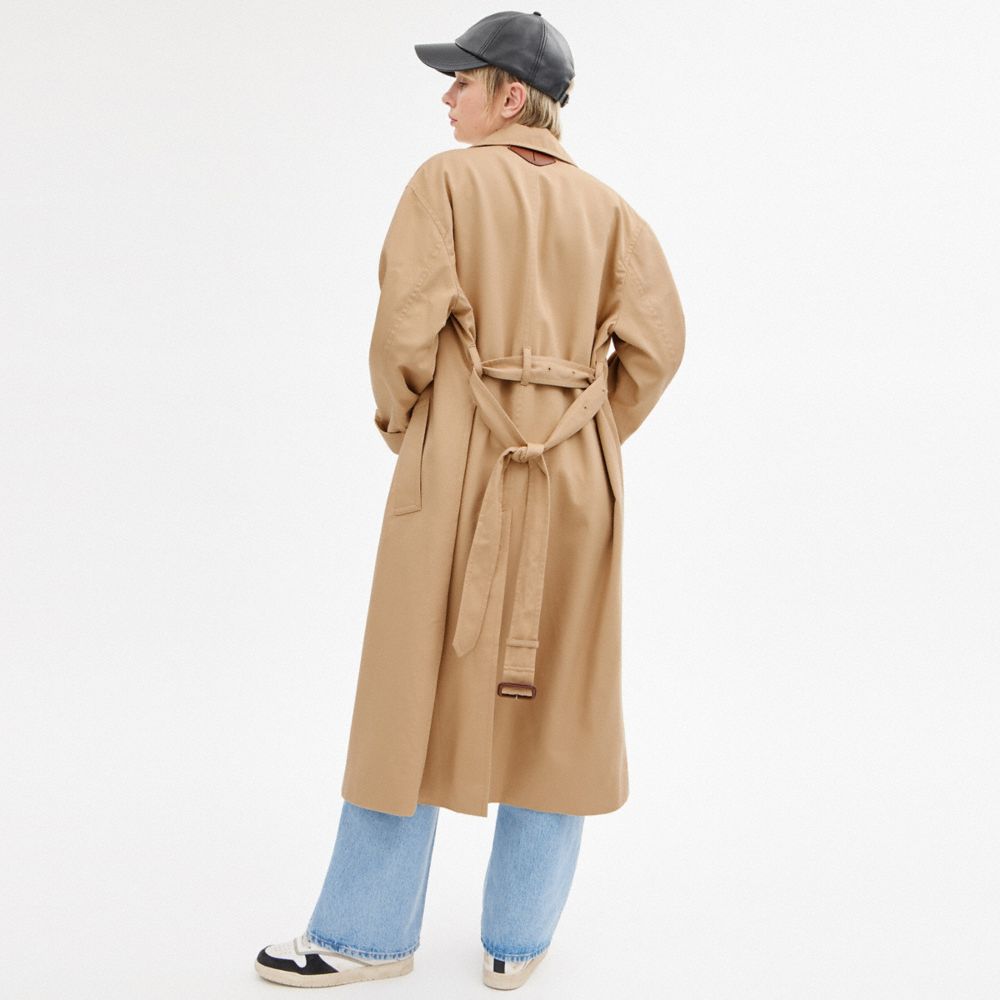 Coach Oversized Trench Coat Khaki | COH865917
