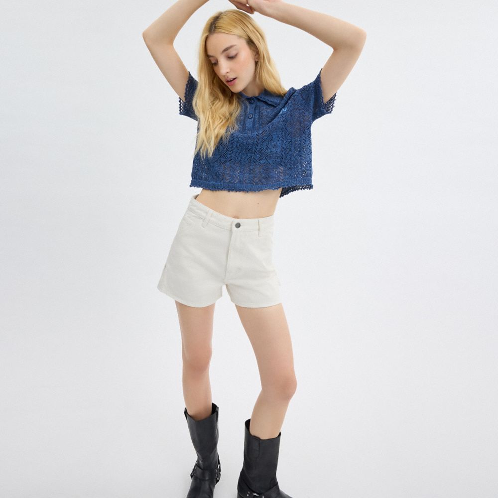 Coach Painter Jean Shorts In Organic Cotton White | COH866049