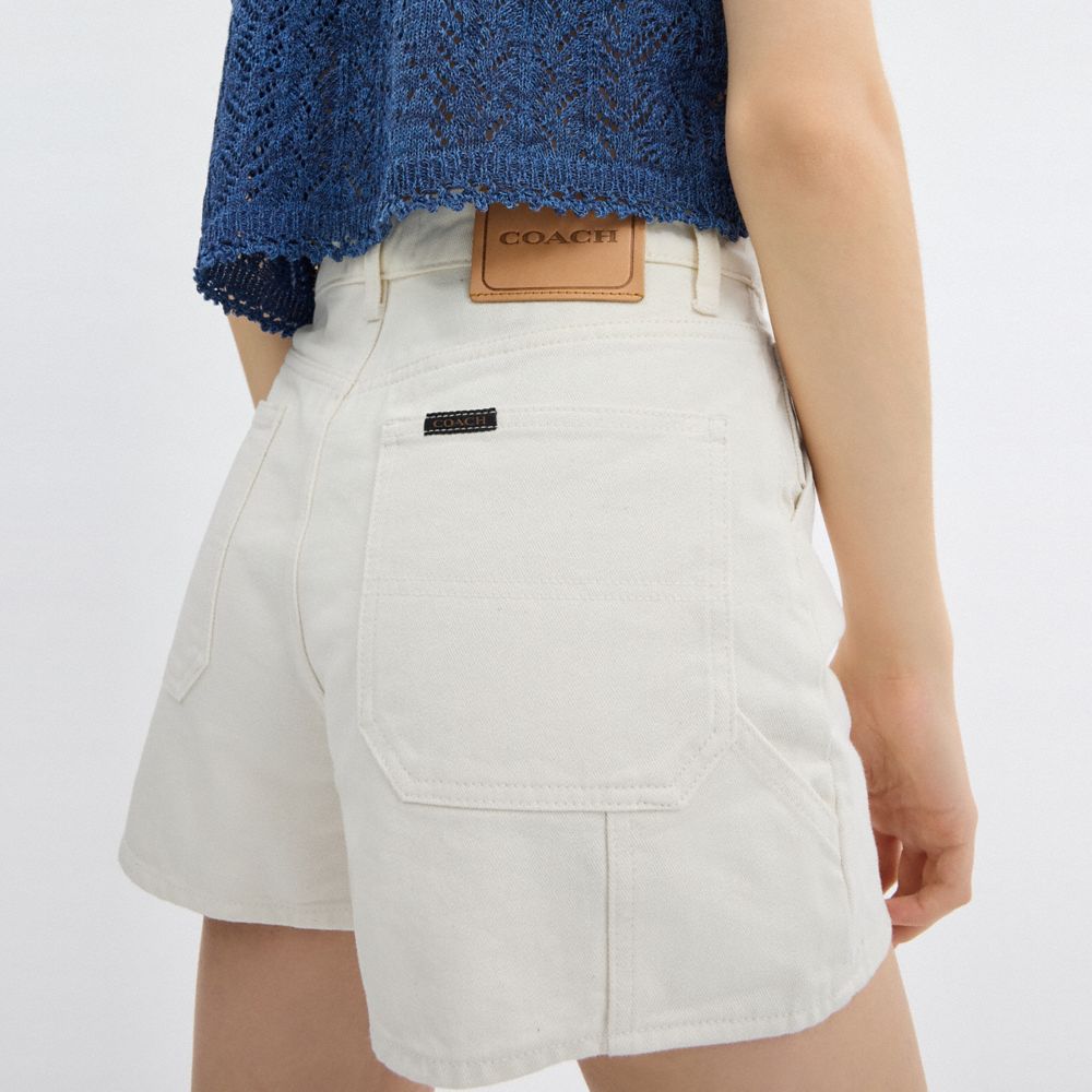 Coach Painter Jean Shorts In Organic Cotton White | COH866049