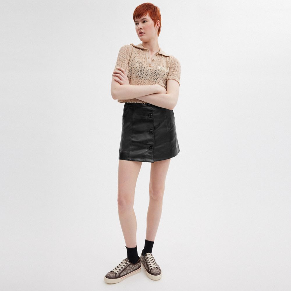 Coach Patent Leather Mini Skirt Black | COH866030