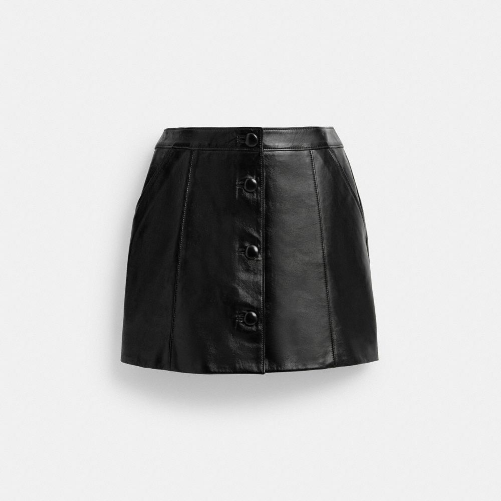 Coach Patent Leather Mini Skirt Black | COH866030