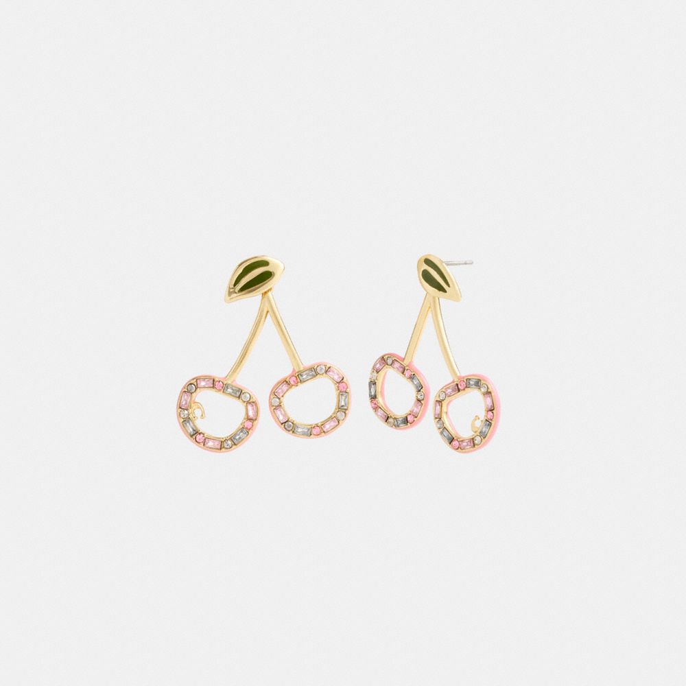 Coach Pavé Cherry Drop Earrings Gold/Multi | COH866123