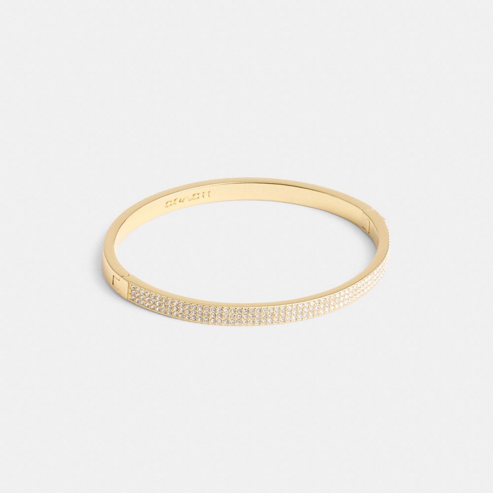 Coach Pavé Hinged Bangle Gold | COH866072