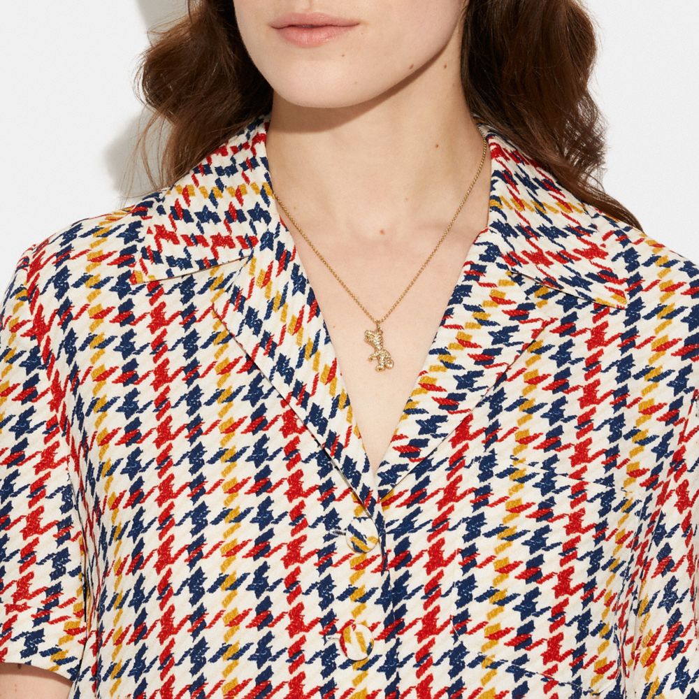 Coach Pavé Rexy Necklace Gold/Crystal | COH866172