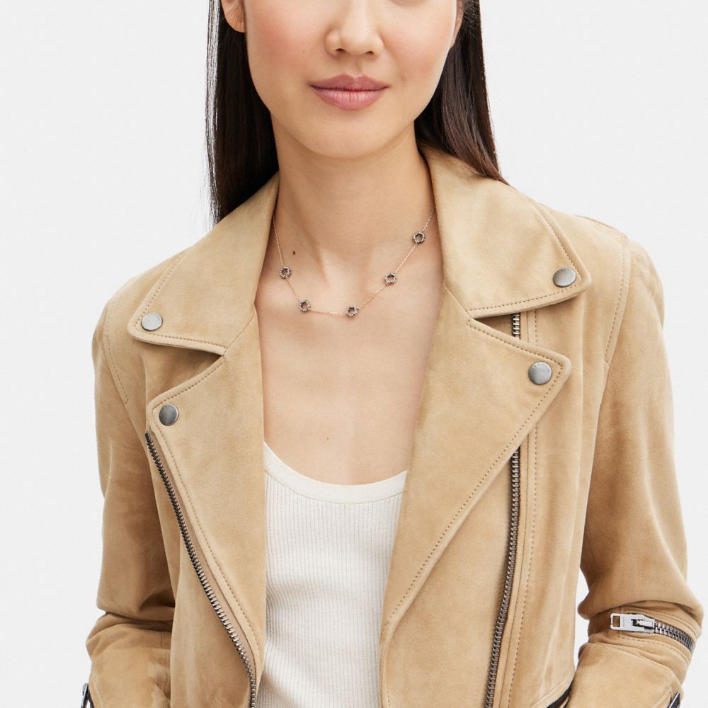 Coach Pavé Tea Rose Necklace Gold | COH866108