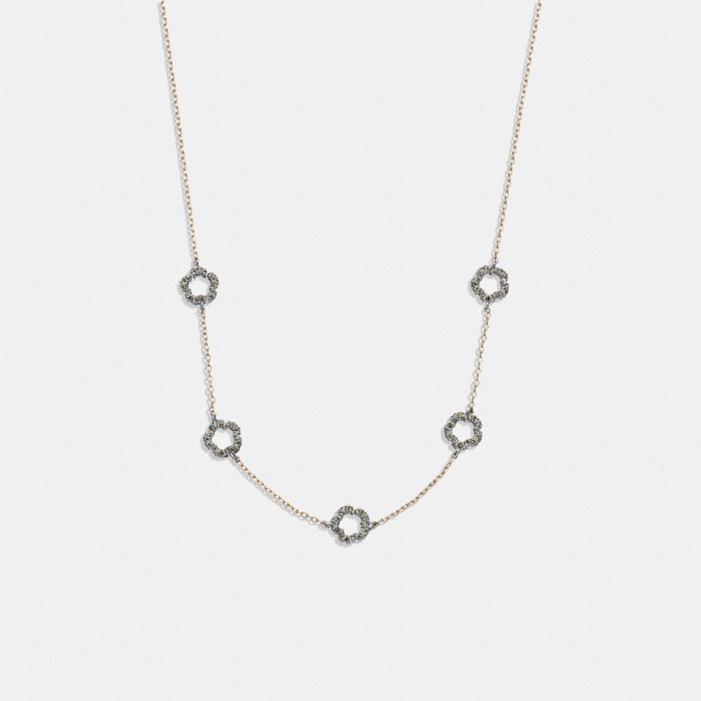 Coach Pavé Tea Rose Necklace Gold | COH866108
