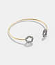 Coach Pavé Tea Rose Open Cuff Bracelet Gold | COH866126