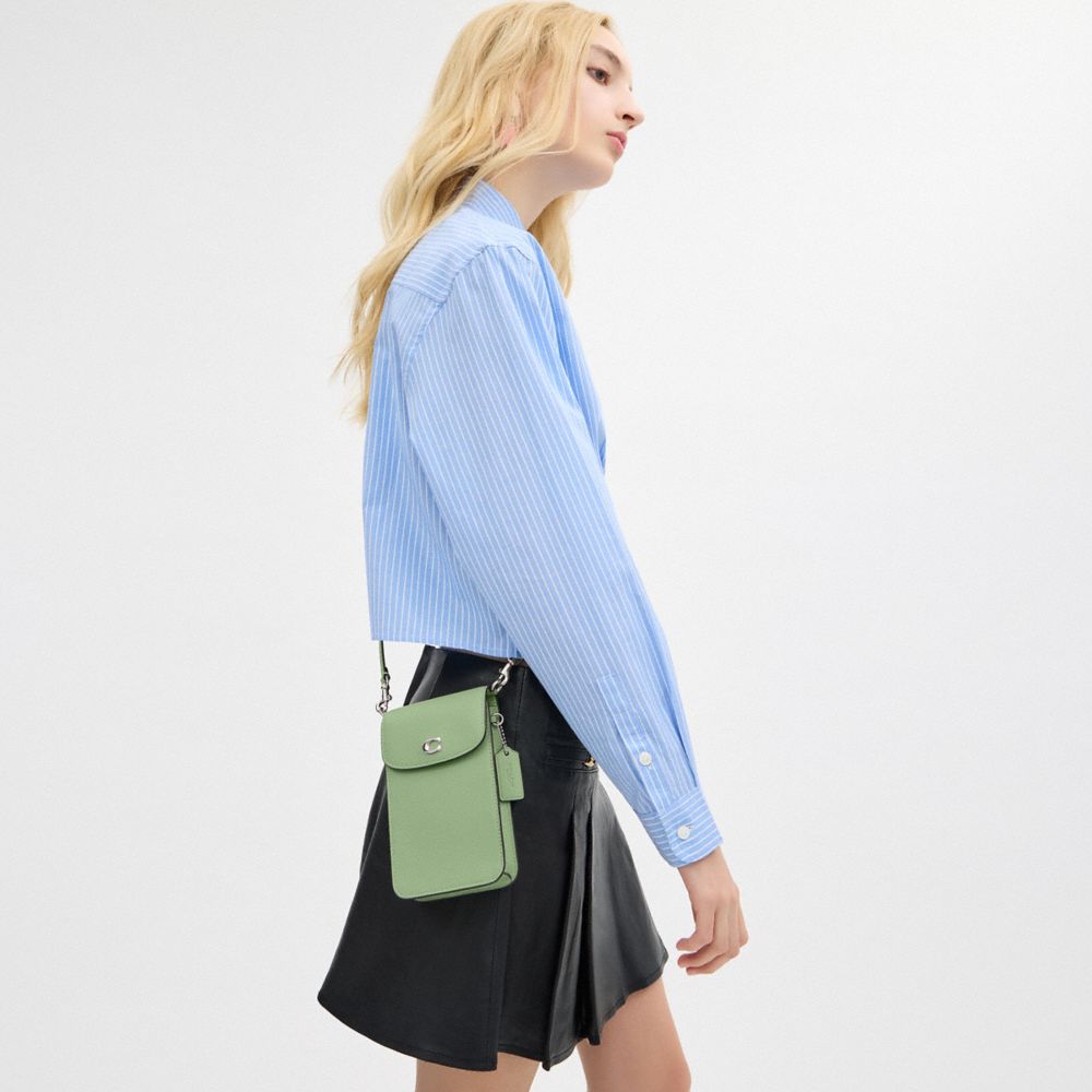 Coach Phone Crossbody Bag Silver/Pale Pistachio | COH865399
