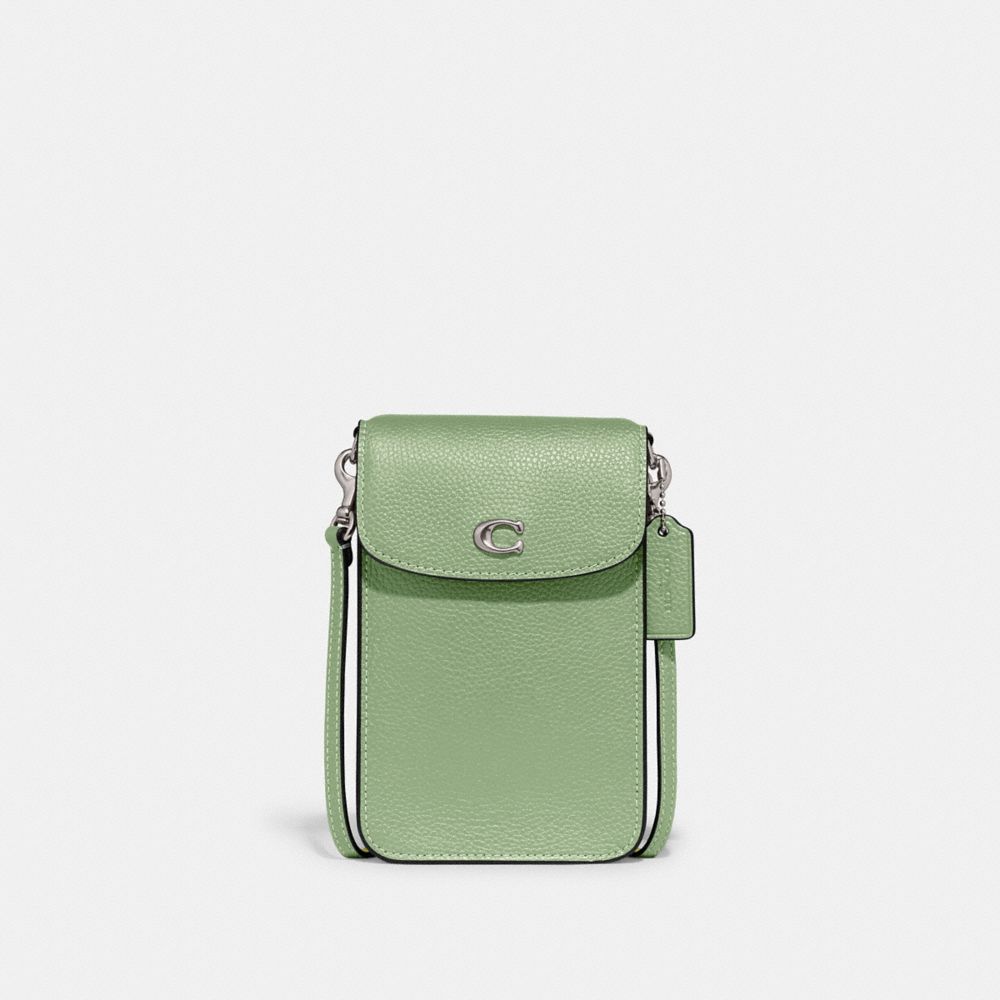 Coach Phone Crossbody Bag Silver/Pale Pistachio | COH865399