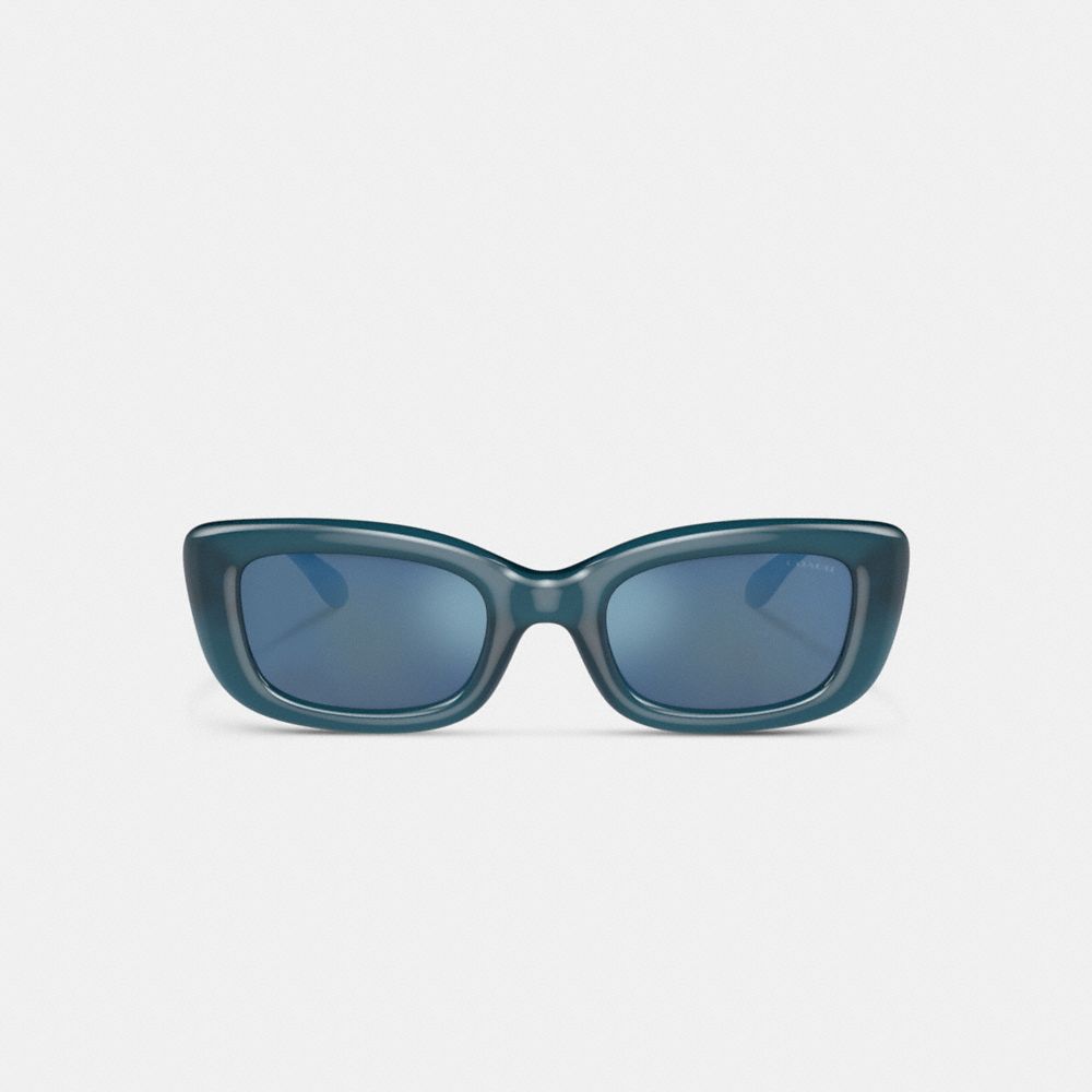 Coach Pillow Tabby Narrow Rectangle Sunglasses Milky Blue | COH866330