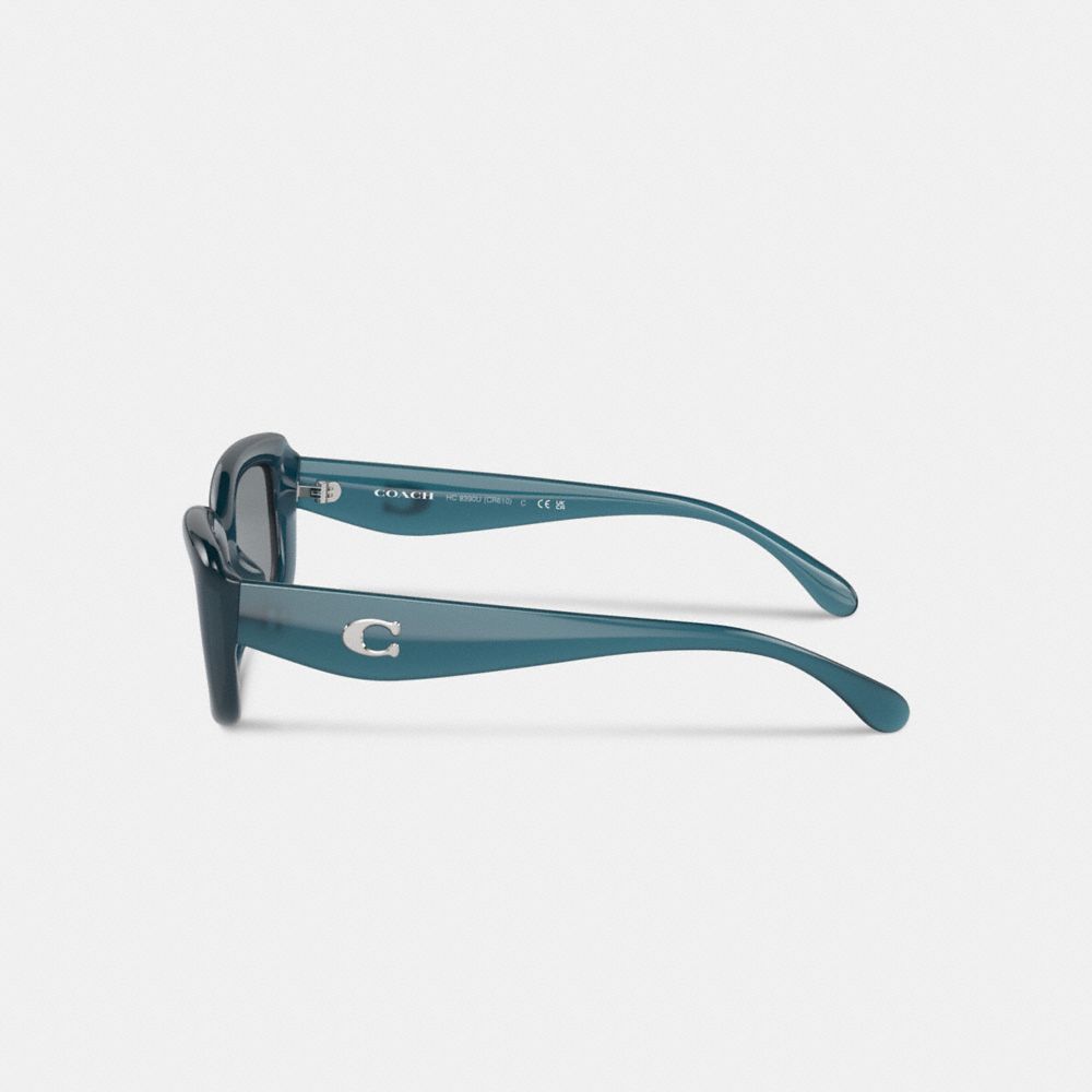 Coach Pillow Tabby Narrow Rectangle Sunglasses Milky Blue | COH866330