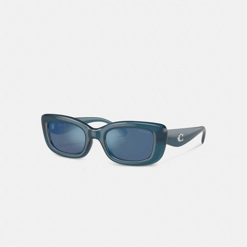 Coach Pillow Tabby Narrow Rectangle Sunglasses Milky Blue | COH866330