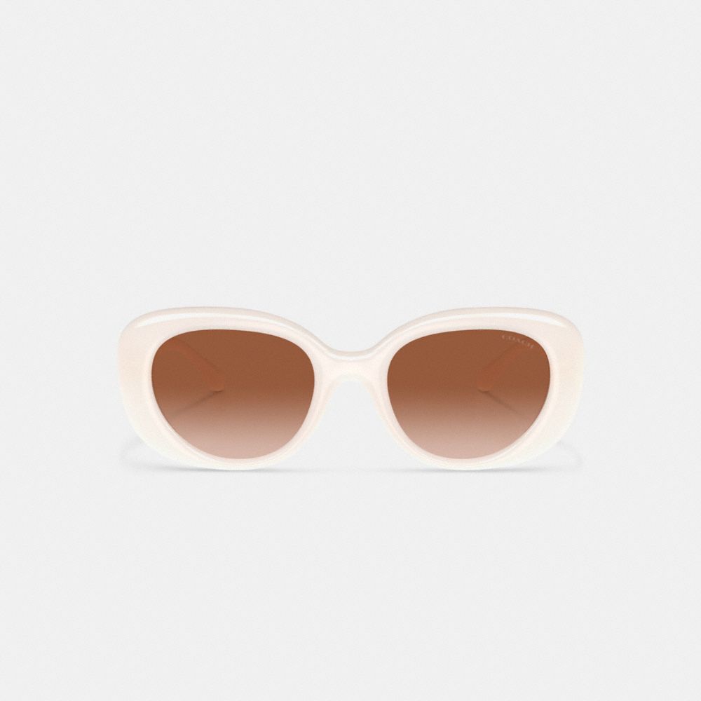 Coach Pillow Tabby Round Sunglasses Milky Ivory | COH866331