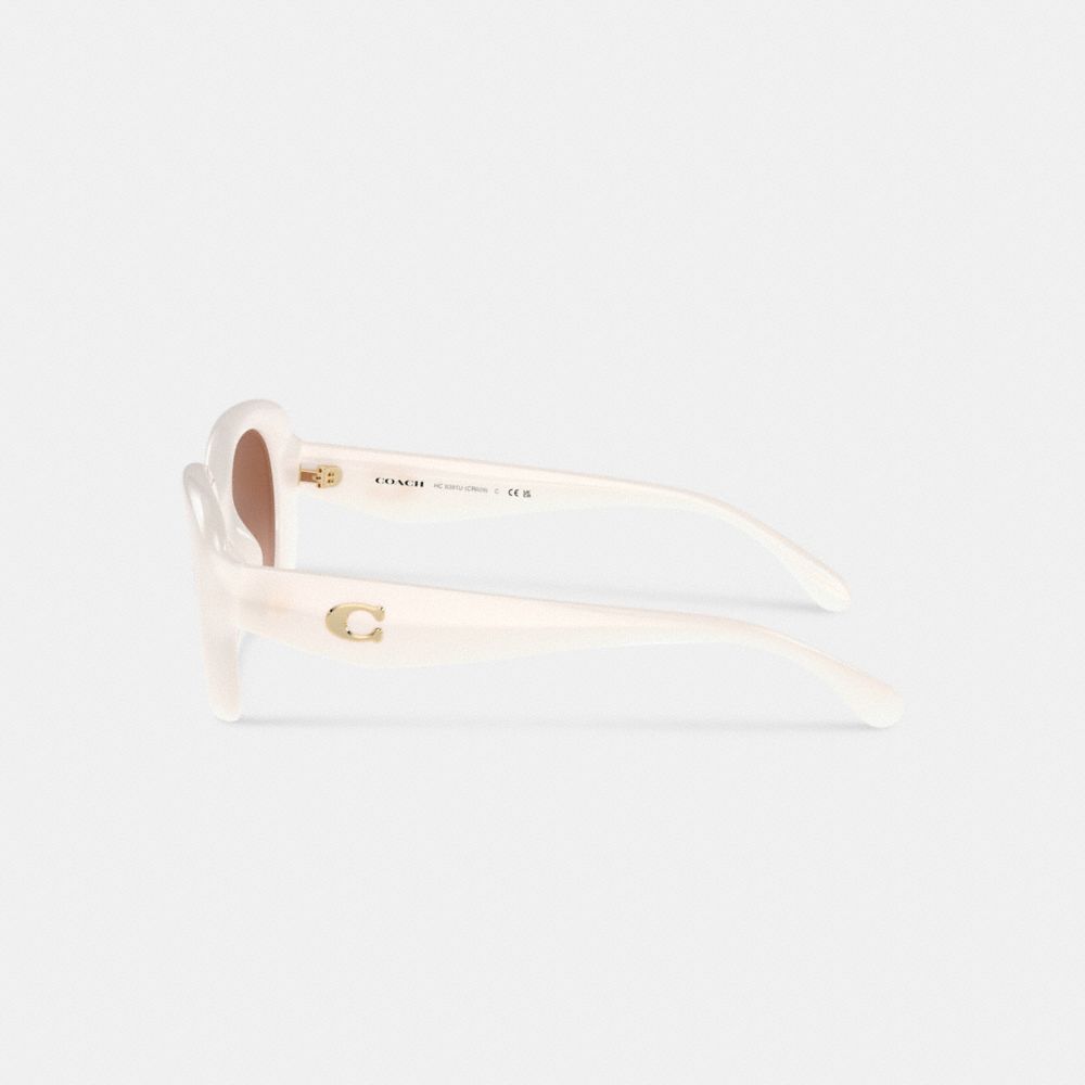 Coach Pillow Tabby Round Sunglasses Milky Ivory | COH866331