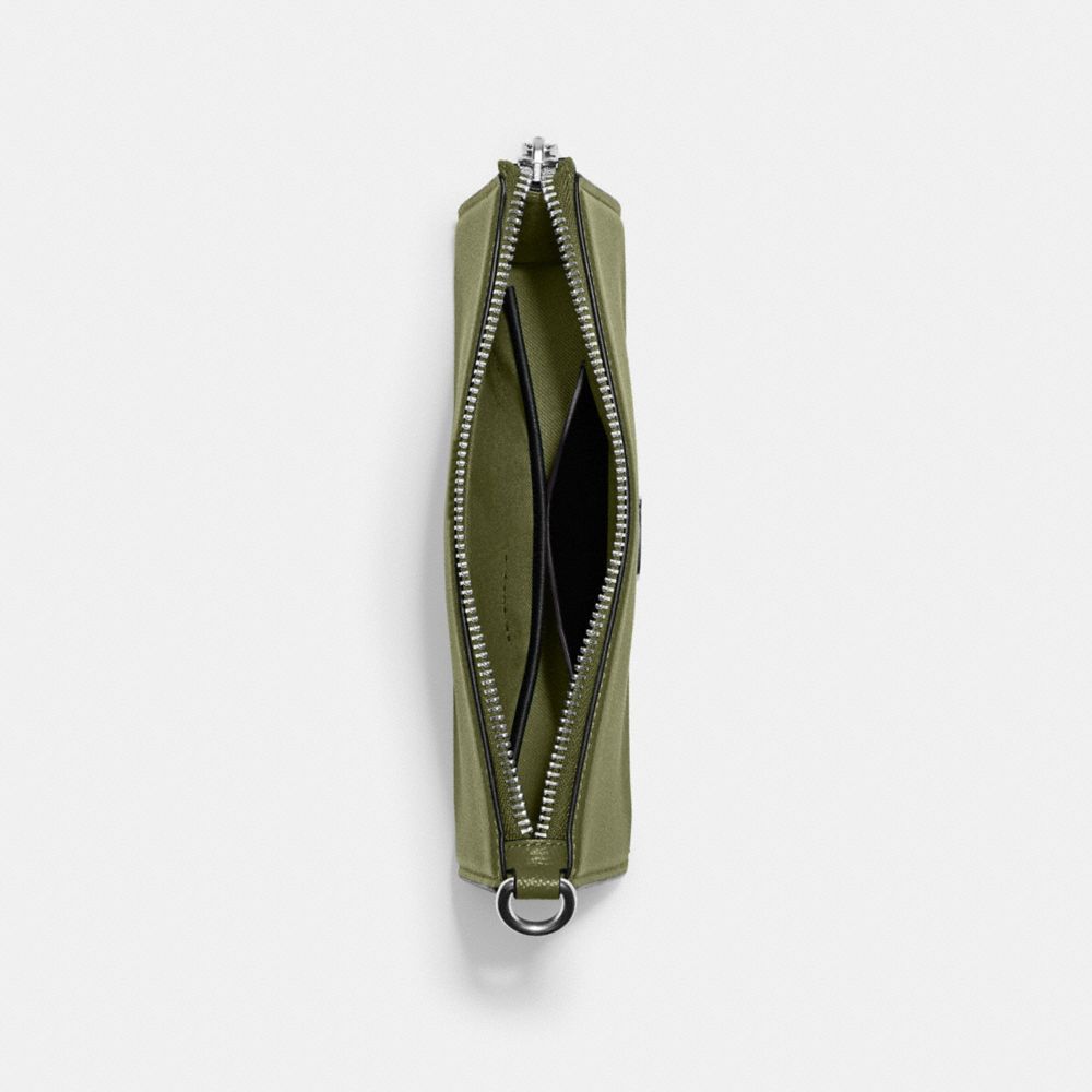 Coach Pouch Bag With Signature Canvas Moss | COH865205