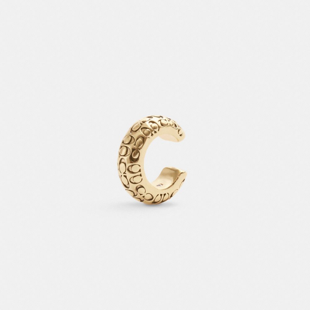 Coach Quilted Signature Ear Cuff Gold | COH866173